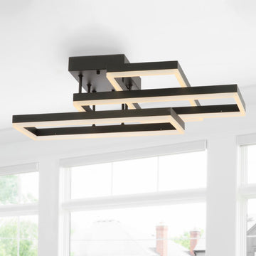 Turing 28" Geometric Integrated LED Metal Flush Mount - JONATHAN Y